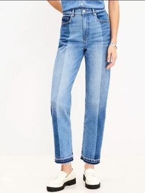 Loft The Straight Released Hem Jeans